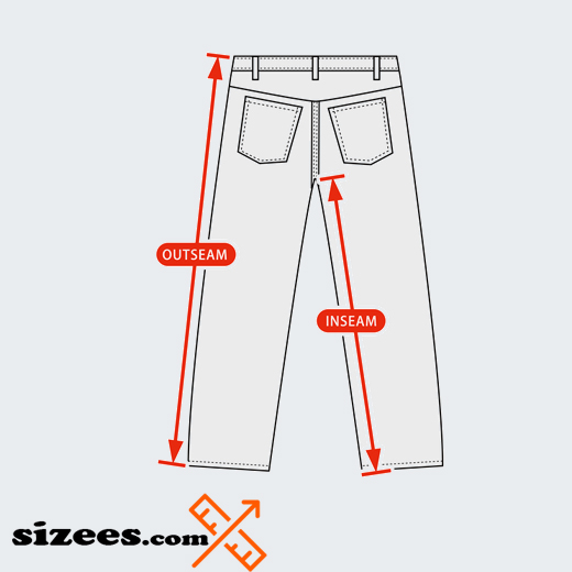 Men's pants - jeans size - Sizees