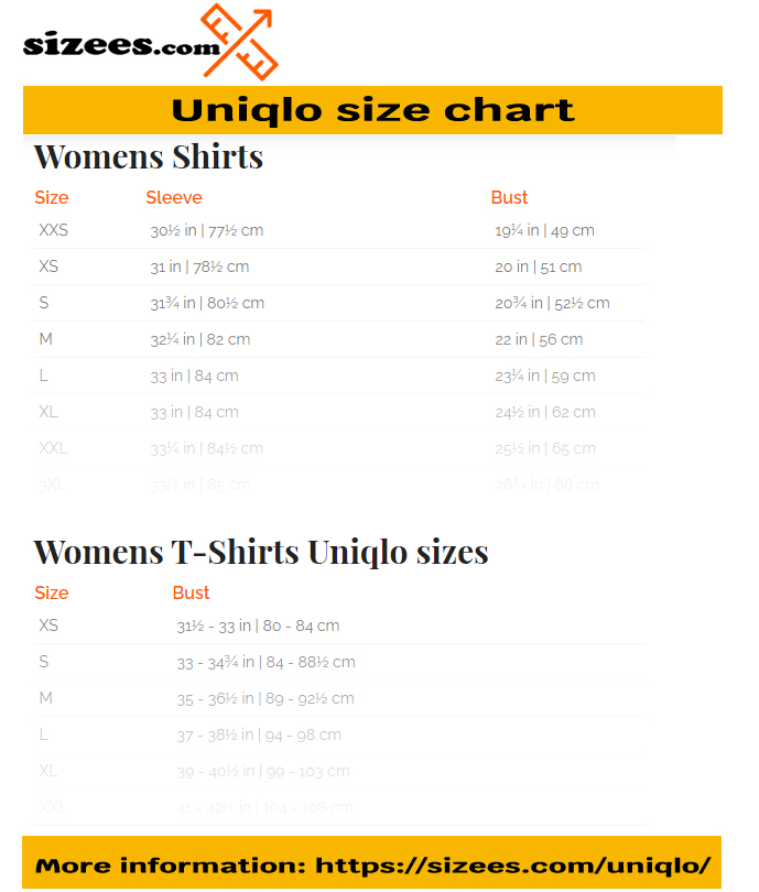 Uniqlo womens size chart